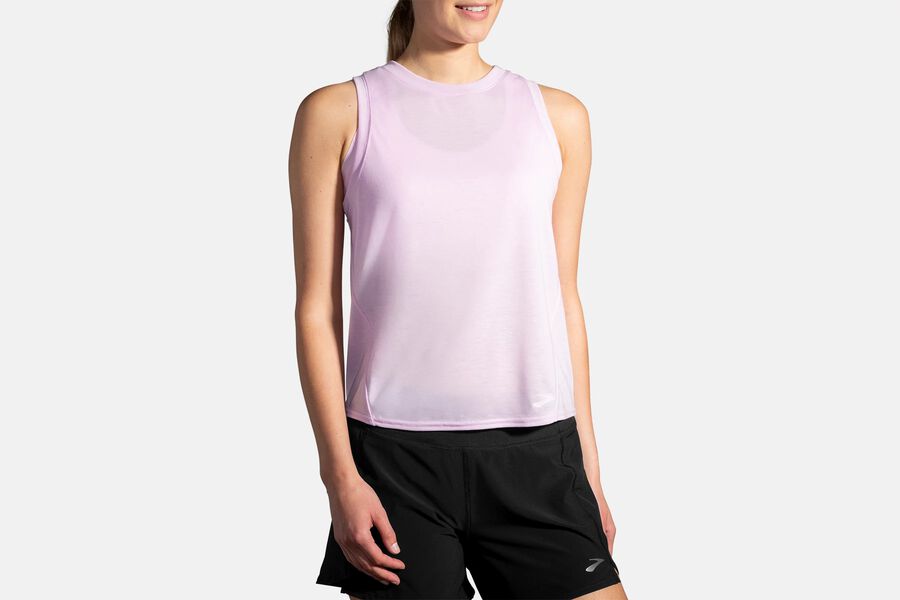 Brooks Women's Distance Tank Tops Heather Orchid Haze ( SWDLJ5879 )